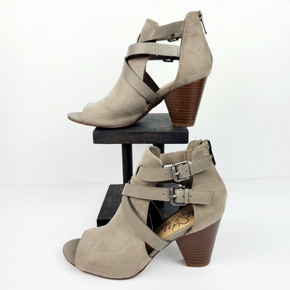 Libby Edelman Women's Karla Open Toe Strappy Gray Shootie Size 5M EUC - Picture 2 of 11